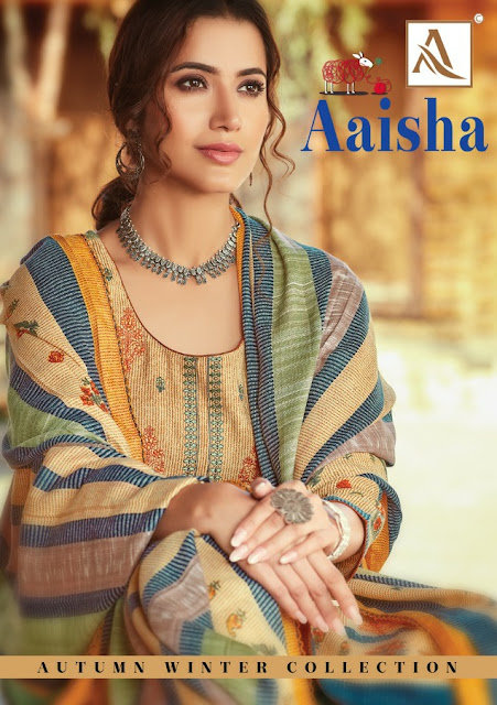 Alok Suits Aaisha Jacquard Pashmina Collection Winter Suits 