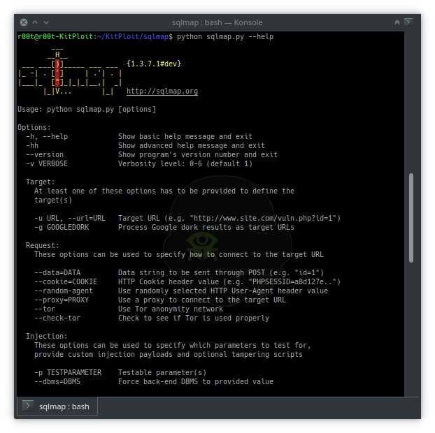 SQLMap v1.3.7 - Automatic SQL Injection Tool