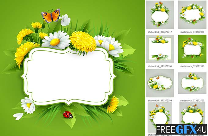 Spring Flower Frame Photo background