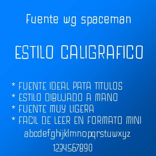 Fuente wg spaceman - Estilo caligráfico