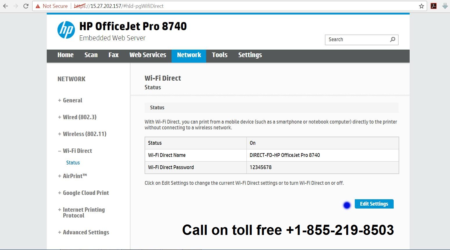 How to reset HP printer password