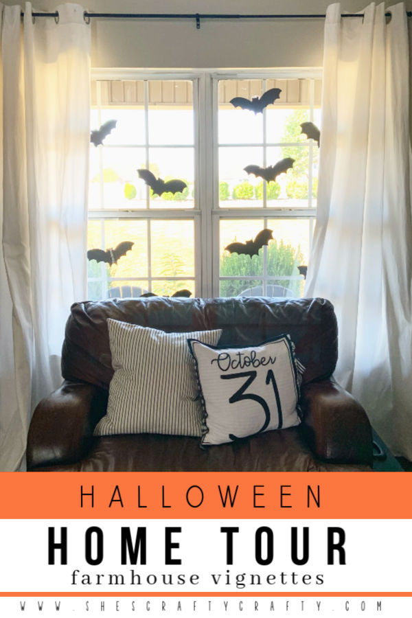 Halloween Home Tour - Farmhouse Style Vignettes  |  She's Crafty