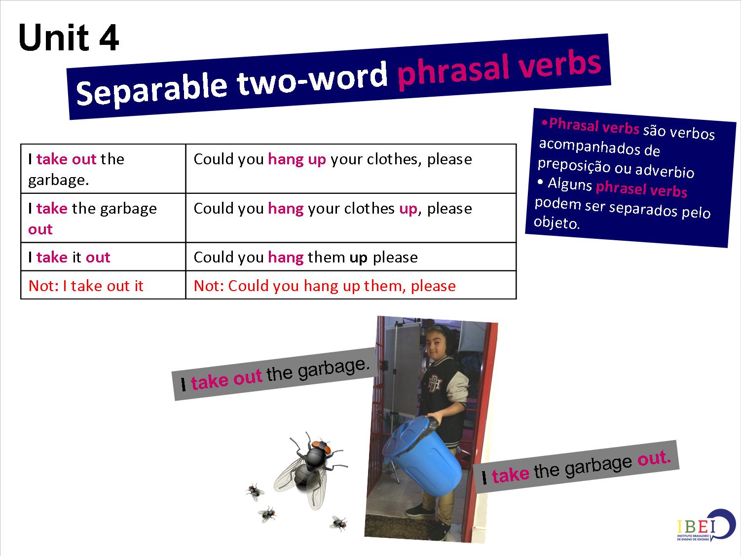 English Fun IBEI Separable Two word Phrasal Verbs