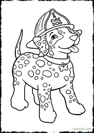 Sparky Fire Dog Coloring Page