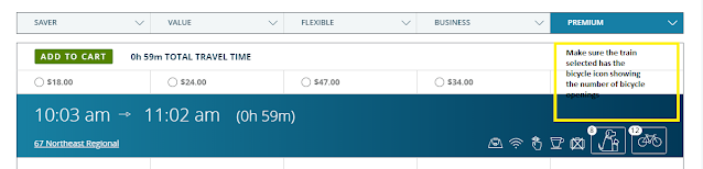 Train Reservation Traveling by Amtrak and Bicycle