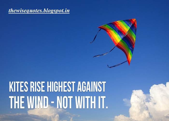 The Wise Quotes "Kites rise highest against the wind."