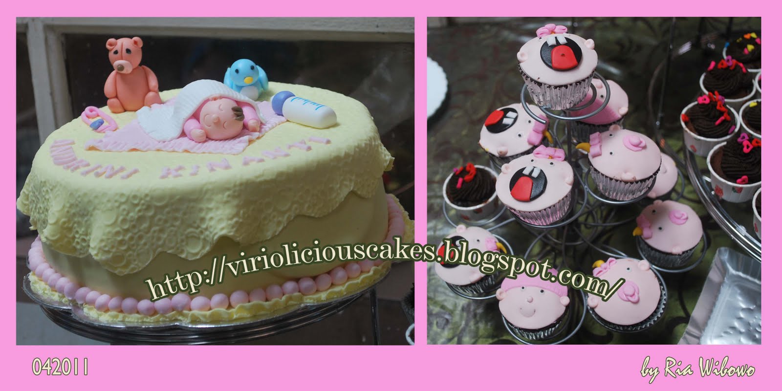 VIRIOLICIOUS CAKES: BABY CAKE & CUPCAKES FOR AQIQAH BABY KINAN...
