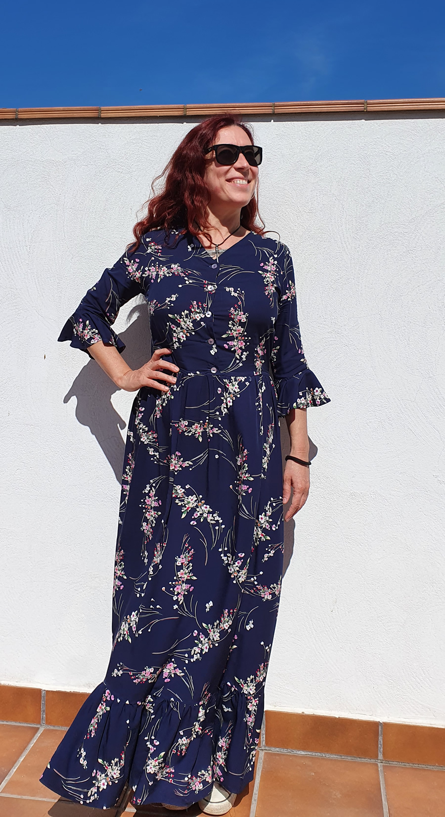 The Sewing Experience Flowery Viscose Long Buffet Dress