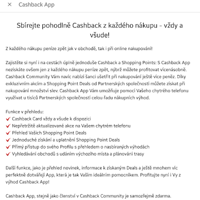 nová mobilní aplikace Cashback App od Lyoness