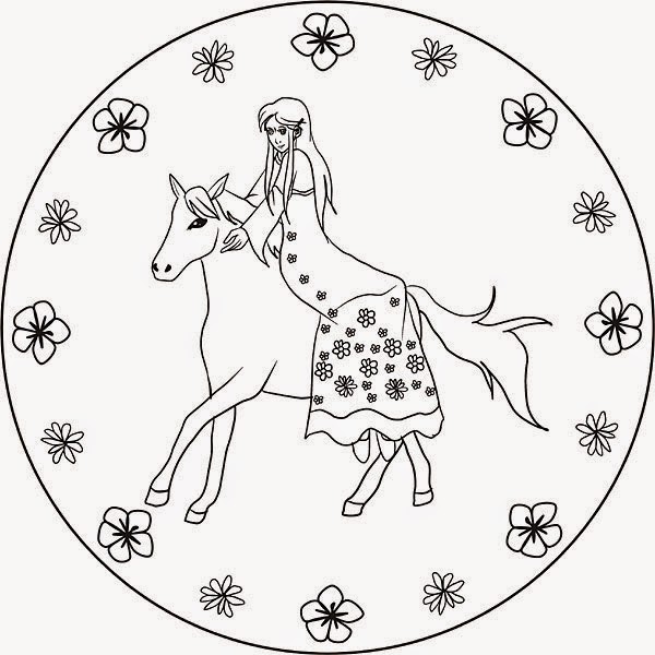 Bild von mandala-prinzessin-pferd-ausmalbild