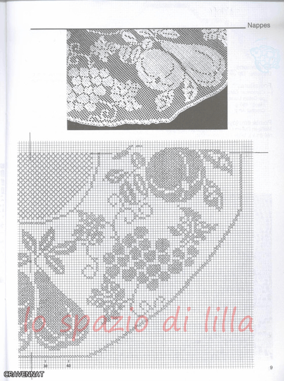 gentile richiesta...il centro rotondo all'uncinetto frutta Lucia, schemi Crochet filet doilies with fruit motifs, free charts