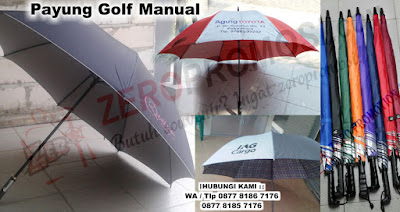 Payung Golf Manual, Souvenir Payung golf, Payung golf promosi, Payung golf sablon logo