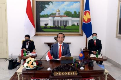 Presiden Jokowi Ikuti KTT ASEAN khusus Tentang Covid-19