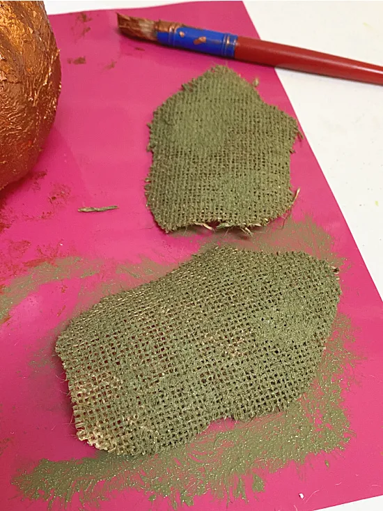 painted burlap leaves