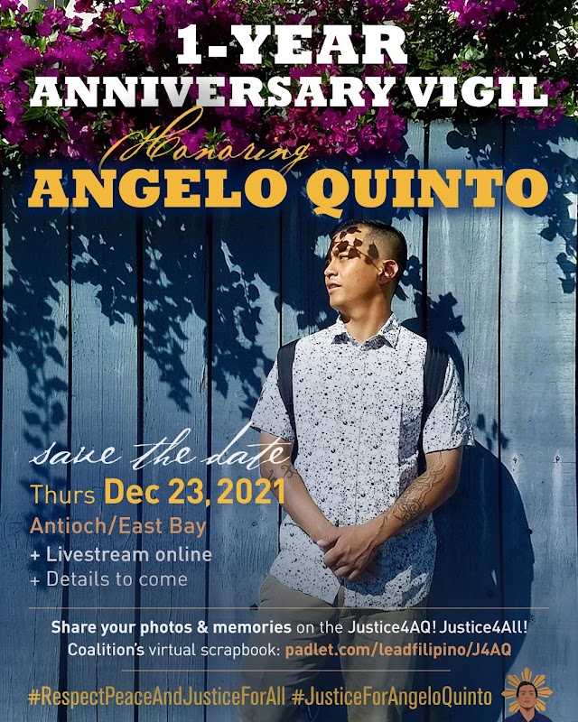 Honoring Angelo Quinto: 1-Year Vigil: Thur 12/23/21
