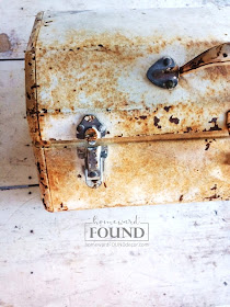 rusty vintage metal toolbox patina