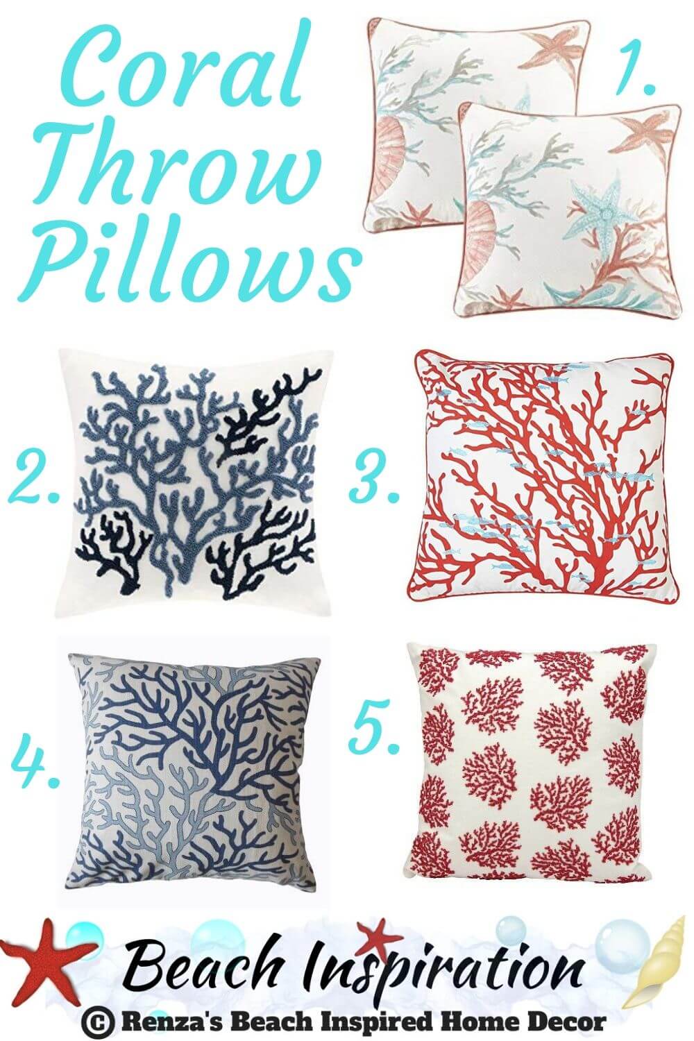 50+ Decorative Coastal Throw Pillows for Living Rooms