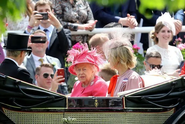 Queen Elizabeth II, Prince Andrew and Sarah Ferguson, Duchess of York attended the 4th day of the Royal Ascot