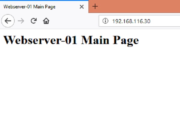 Webserver-01 Main Page Through Load Balancer