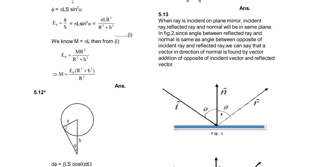 SOLUTIONS TO I E IRODOV BY RKH: 5.11, 5.12, 5.13