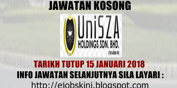 Jawatan Kosong UniSZA Holdings Sdn Bhd - 15 Januari 2018