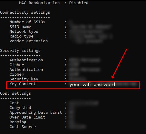 Find Saved Wi-Fi Passwords in Windows 10 cmd