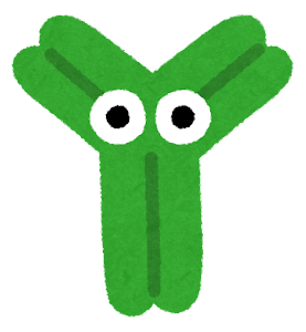 抗体のキャラクター（緑）