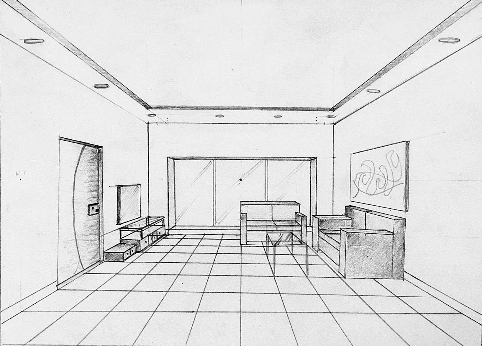 One point perspective drawing ~ Manan Mapara