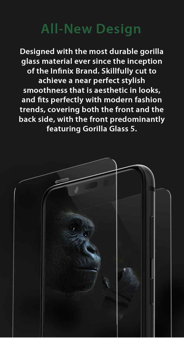 Infinix Zero 6 featuring a Corning Gorilla Glass 5 body, both front and back