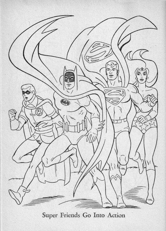FRIENDS of JUSTICE: Super Friends Coloring Book (1975)