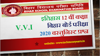 History 12th Class Bihar Board Examination 2021 Objective Questions