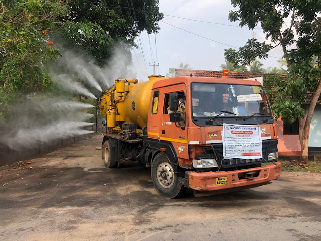 Disinfectant being sprayed at Boloor containment zone 