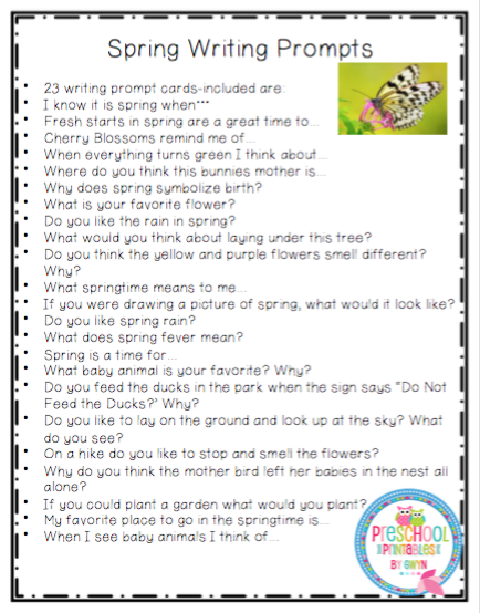 Spring Writing Prompts 23 Cards Real Photos for 4th-6th Grade