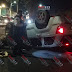Un herido en choque volcadura sobre la avenida Madero Poniente