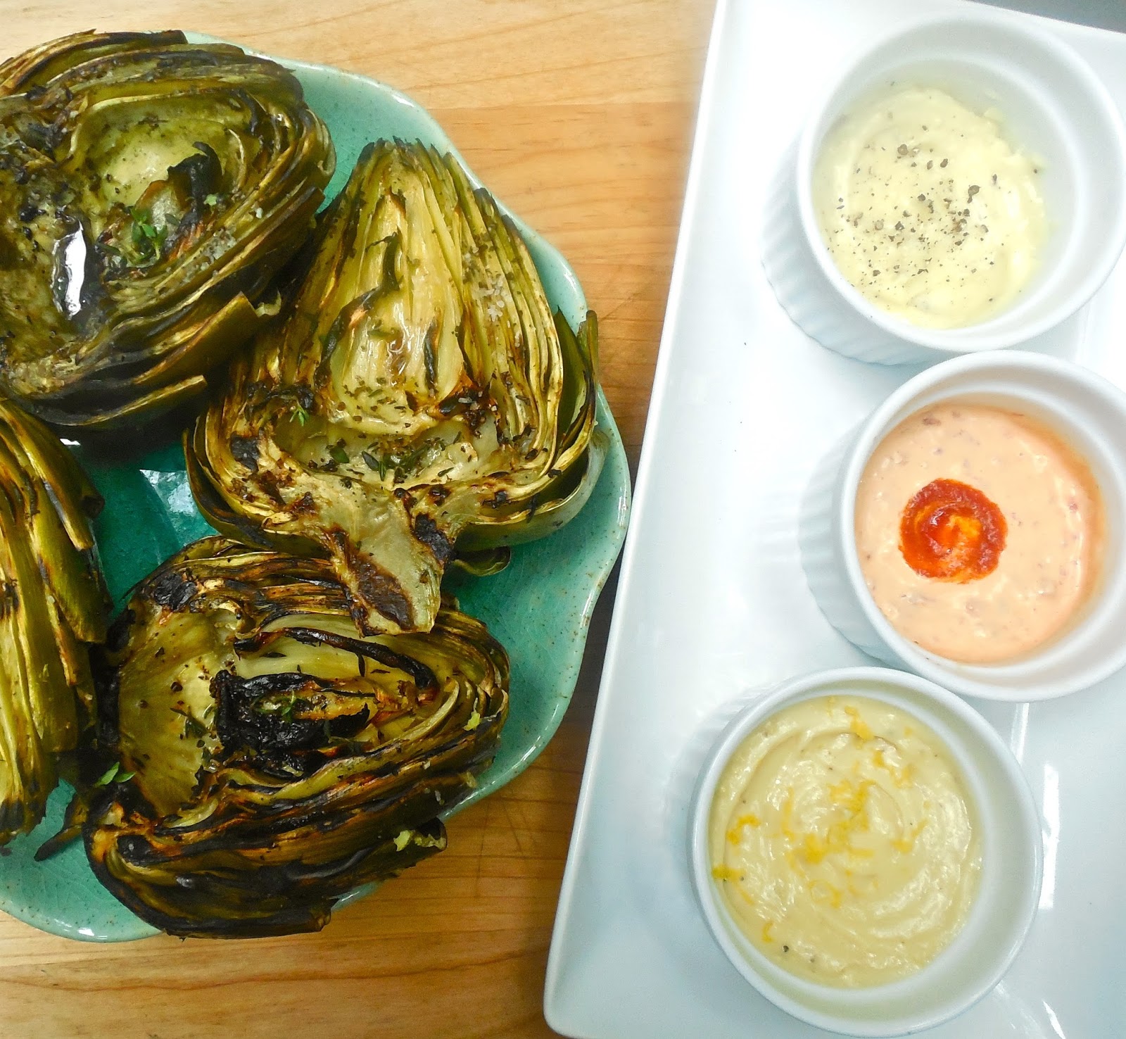 Haute + Heirloom Summer Staples Grilled Artichokes with Homemade