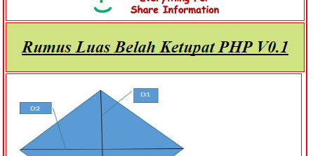 Menghitung Luas Belah Ketupat Menggunakan PHP Dan HTML