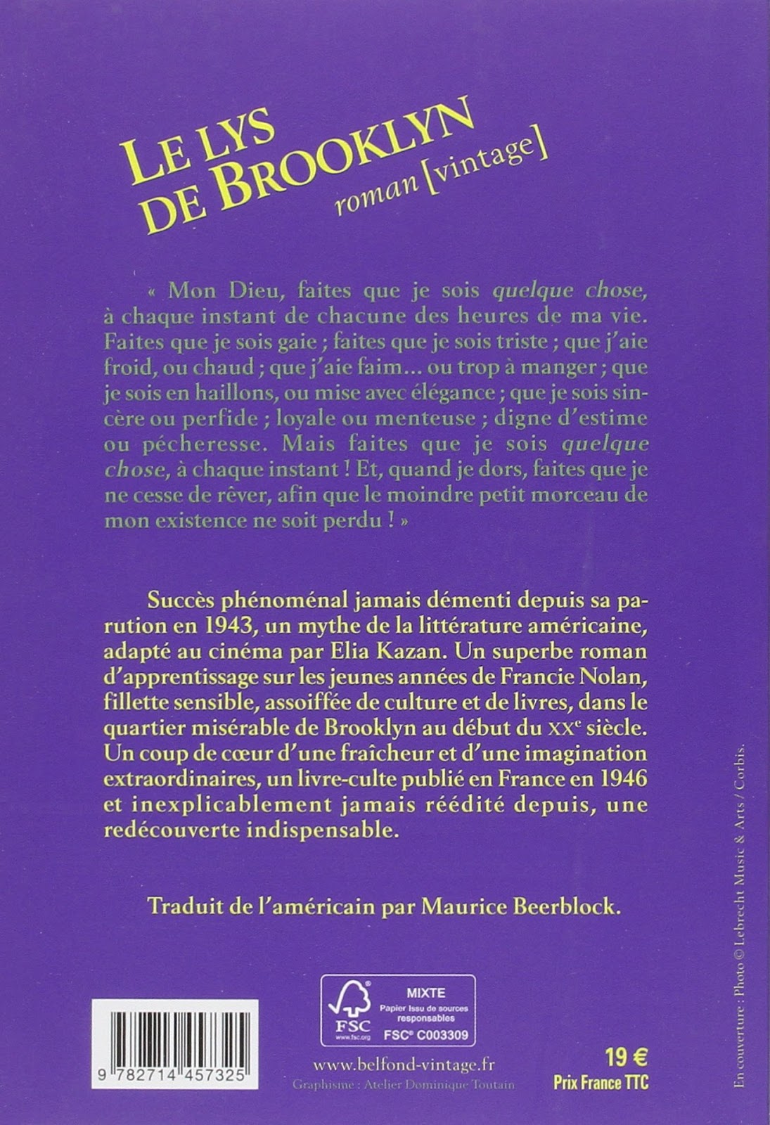 Le Lys De Brooklyn Livre De Poche VOCE DI RUTALI....la suite: Un livre proposé... "Le Lys de Brooklyn"
