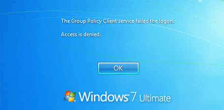 group policy client service failed the logon access is denied windows 10