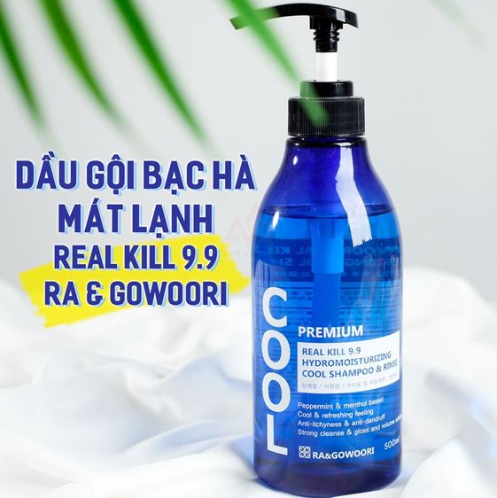 DẦU GỘI CUNG CẤP ĐỘ ẨM MÁT LẠNH BẠC HÀ REAL KILL 9.9 500 ML – RA&GOWOORI
