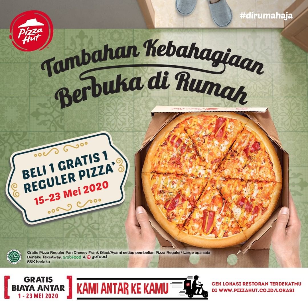 Promo Pizza HUT Beli 1 Gratis 1 Reguler Pan Pizza 15 23 Mei 2020 Promo Pizza HUT Beli 1 Gratis 1 Reguler Pan Pizza 15 23 Mei 2020