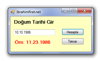 Doğum Günü Hesaplama (Vb.Net)