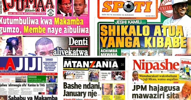 TANZANIA TODAY NEWSPAPER MONDAY JULY 22 2019