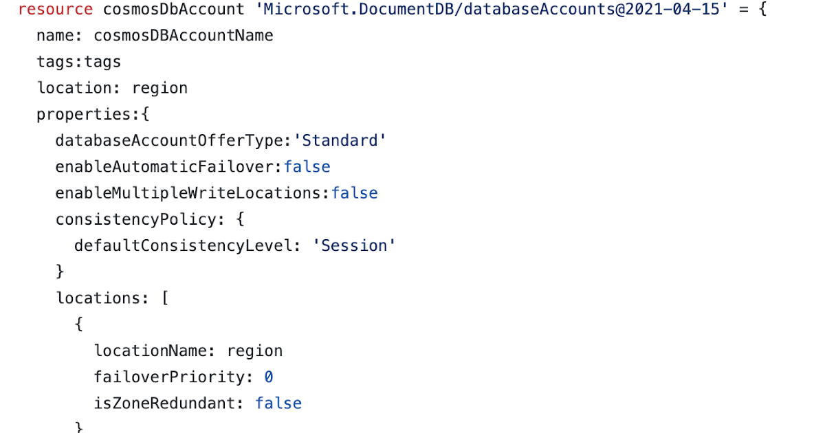 Malin de silva bicep templates for cosmos db setup
