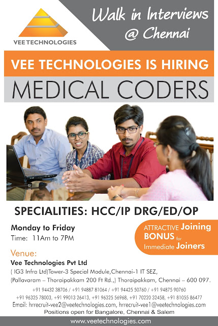 Vee Technologies: Monday to Friday- Walk-in interview at Chennai