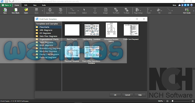 tampilan ClickChart Diagram & Flowchart Software www.waskhas.com