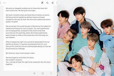 BTS يشاركون تجاربهم مع التمييز العنصري ضدهم كآسيويين و ينضمون لحركة " أوقفوا جرائم الكراهية ضد الآسيويين " BTS يشاركون تجاربهم مع التمييز العنصري ضدهم كآسيويين و ينضمون لحركة " أوقفوا جرائم الكراهية ضد الآسيويين "