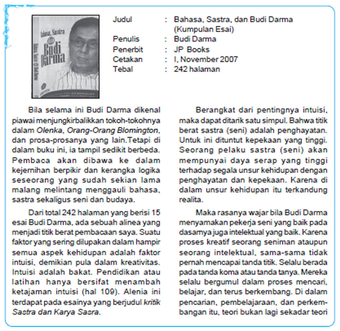 Meresensi Sebuah Buku Pengetahuan