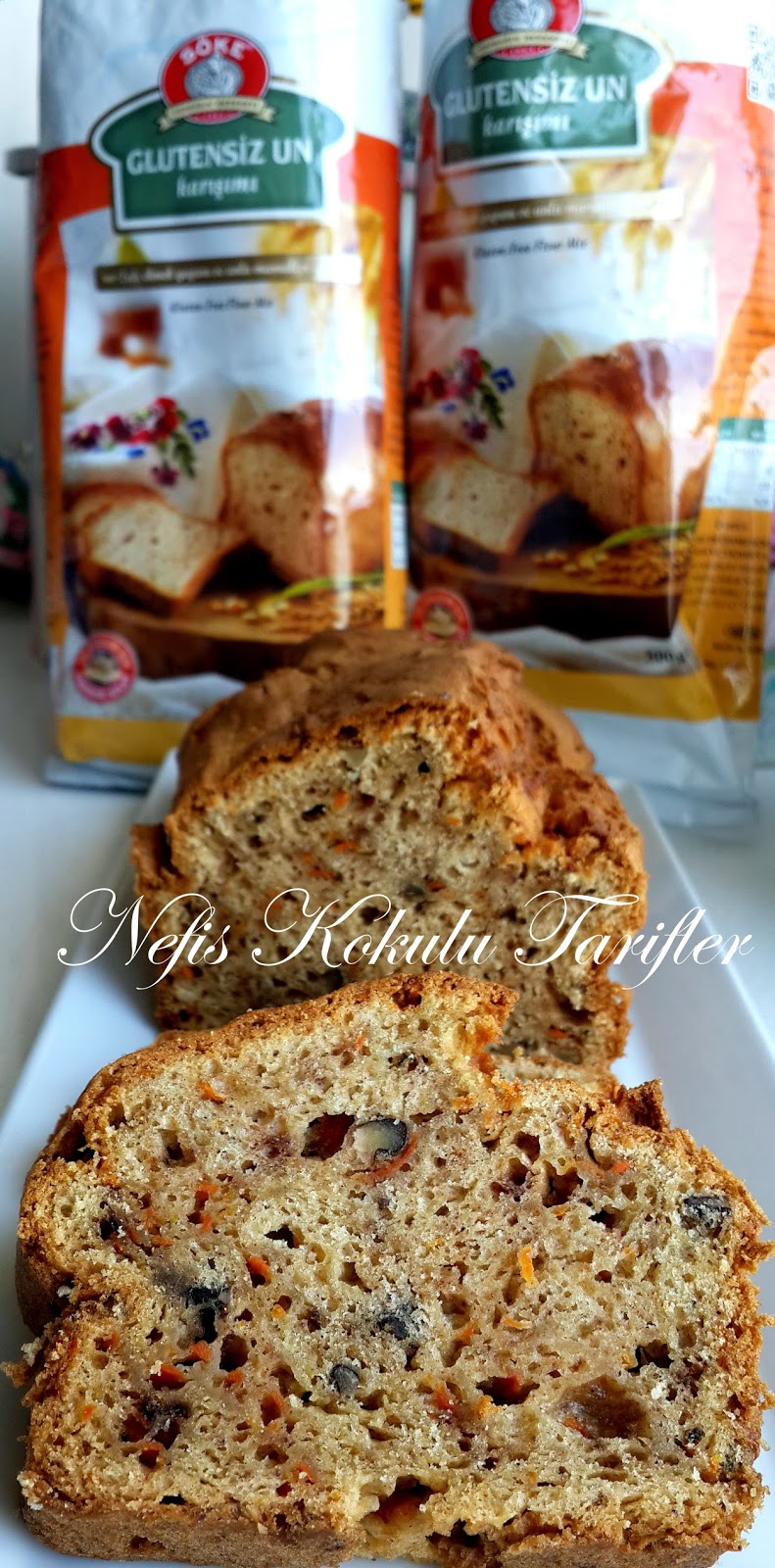 Söke Un Glutensiz Un Karışımı İle Havuçlu Cevizli Kek Nefis Kokulu