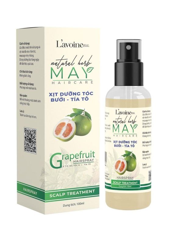 XỊT DƯỠNG TÓC BƯỞI TÍA TÔ NATURAL HERB MAY 100ML – L’AVOINE