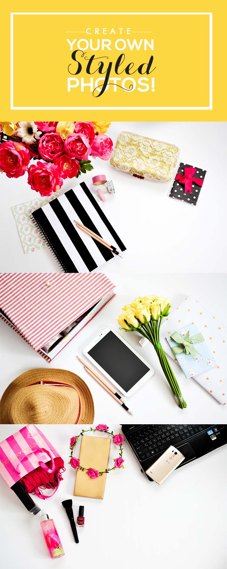 Create your own Styled Photos! Styled photos are all the rage now, learn how to snap these beauties on your own @ Craft A Doodle Doo onceuponherdream.blogspot.com